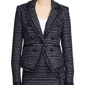 Veronica Beard Cooke Dickey Jacket in Navy Metallic Tweed